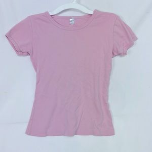 #0982 Monag Plain Light Pink T-Shirt | Size: 10